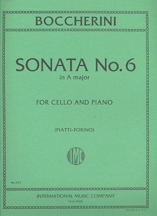 Sonata A major no.6 for cello and piano