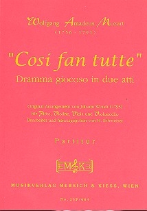 Cosi fan tutte fr Flte, Violine, Viola und Violoncello Studienpartitur