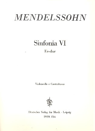 Sinfonia Es-Dur Nr.6 fr Streichorchester Cello / Bass