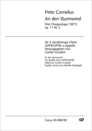 AN DEN STURMWIND OP.11,2 FUER DOPPELCHOR A CAPPELLA   PARTITUR DT/EN