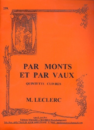 Par monts et par vaux quintette pour 2 trompettes, cor, trombone et tuba partition et parties