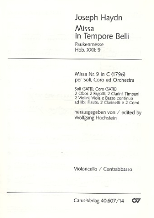 Missa in tempore belli C-Dur Hob.XXII:9 fr Soli, Chor und Orchester Cello/Ba