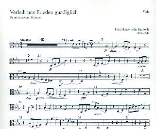 Verleih uns Frieden gndiglich Choralkantate fr Chor und Orchester Viola