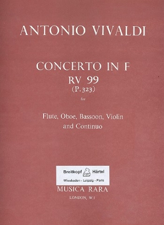 Concerto F major RV99 for flute, oboe, bassoon, violin and bc parts