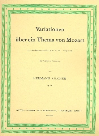 Variationen ber ein Thema von Mozart (aus KV131) op.94 fr Violine und Akkordeon