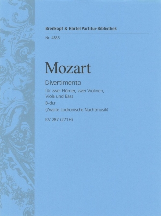 Divertimento Nr. 15 B-Dur KV287 (KV271H) fr Orchester Partitur