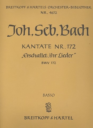 Erschallet ihr Lieder Kantate Nr.172 BWV172 Violoncello / Kontrabass