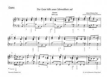 Der Geist hilft BWV226 Motette fr Doppelchor und Orchester Orgel