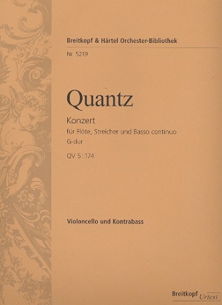 Konzert G-Dur QV5,174 fr Flte, Streicher und Bc Violoncello / Kontrabass