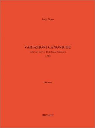 Variazioni sull Serie dell'op.41 di Arnold Schnberg per orchestra partitura