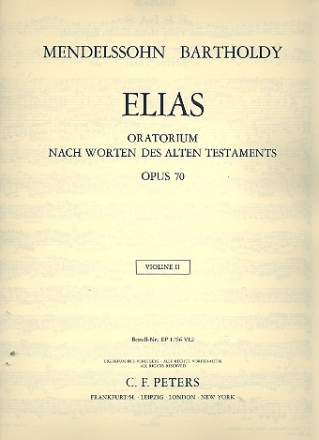 Elias op.70 Oratorium fr Soli, gem Chor und Orchester Violine 2