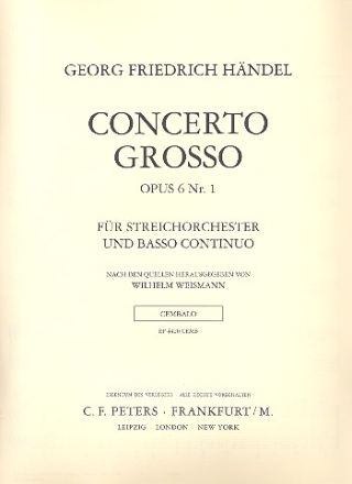 Concerto grosso op.6,1 fr Streicher und Bc Cembalo