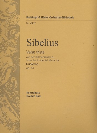 Valse triste aus der Musik zu 'Kuolema' op.44 fr Orchester Kontrabass