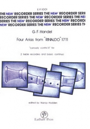 4 Arias from Rinaldo 1711 for 2 treble recorders and bc