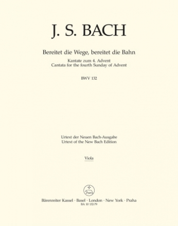 Bereitet die Wege bereitet die Bahn Kantate Nr.132 BWV132 Viola