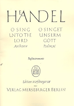 O singet unserm Gott fr Soli, Chor und Orchester Ba-Instrument (Cello / Ba / Fagott)