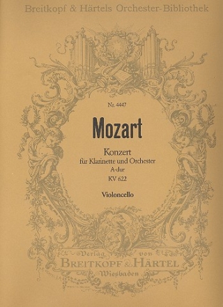 Konzert A-Dur KV622 fr Klarinette und Orchester Violoncello