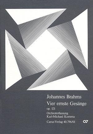 4 ernste Gesnge op.121 fr Ba und Orchester Partitur (dt)