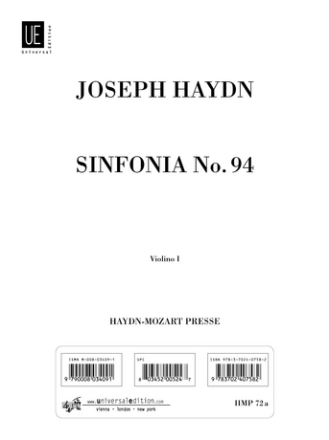 Sinfonie G-Dur Nr.94 Hob.I:94 fr Orchester Violine 1