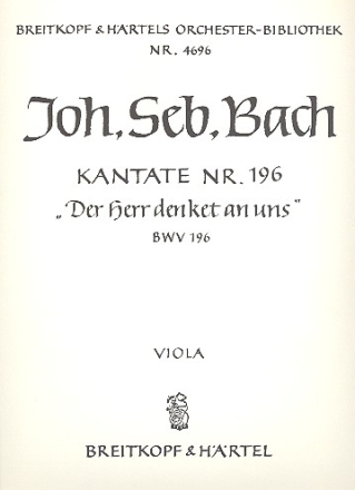 Der Herr denket an uns Kantate Nr.196 BWV196 Viola