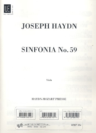 Sinfonie A-Dur Nr.59 Hob.I:59 fr Orchester Viola