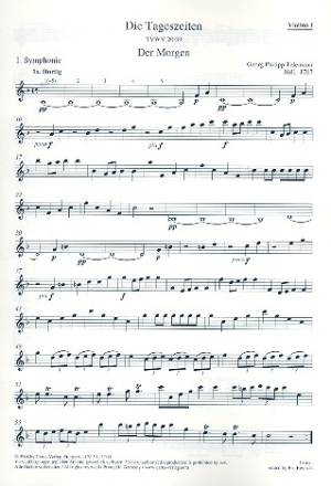 Die Tageszeiten fr Soli (SATB), Chor und Orchester Violine 1