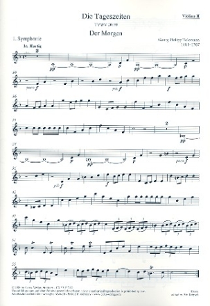 Die Tageszeiten fr Soli (SATB), Chor und Orchester Violine 2