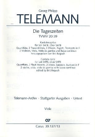 Die Tageszeiten fr Soli (SATB), Chor und Orchester Viola