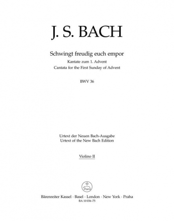 Schwingt freudig euch empor Kantate Nr.36 BWV36 Violine 2