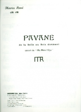 PAVANE DE LA BELLE AU BOIS DORMANT POUR VIOLON ET PIANO