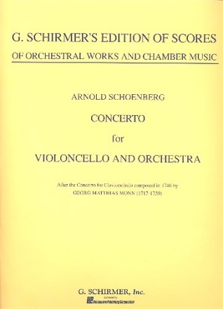 Concerto for violoncello and orchestra score