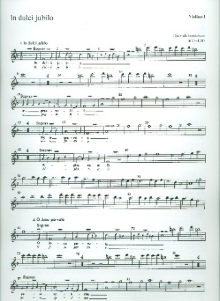 In dulci jubilo BuxWV52 fr 3 Singstimmen (SAB), 2 Violinen und Bc,  Violine 1