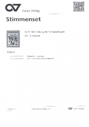 Die Heilung der zehn Ausstzigen Adventliches Singspiel fr Kinderchor Einzelstimmen und Instrumente,   Stimmenset