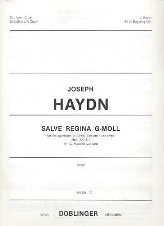 Salve Regina g-Moll fr Soloquartett, Chor, konzertante Orgel und Streicher,     Orgel