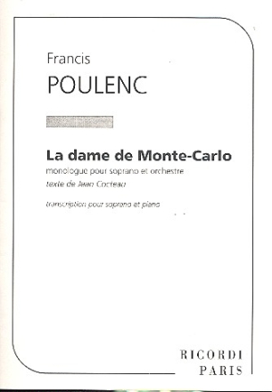 La dame  de Monte-Carlo fr Sopran und Ochester klavierauszug