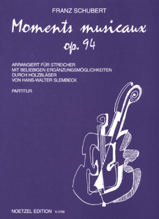 MOMENTS MUSICAUX OP.94 FUER STREICHER UND HOLZBLAESER AD LIB.,  PARTITUR SLEMBECK, HANS-WALTER, ARR.