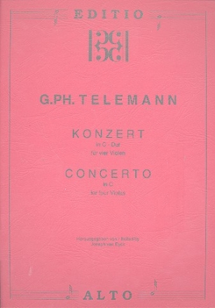 Konzert C-Dur fr 4 Violen Partitur und Stimmen