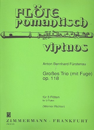 Groes Trio mit Fuge op.118 fr 3 Flten Partitur und Stimmen