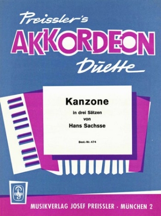 Kanzone in 3 Stzen fr 2 Akkordeons Spielpartitur