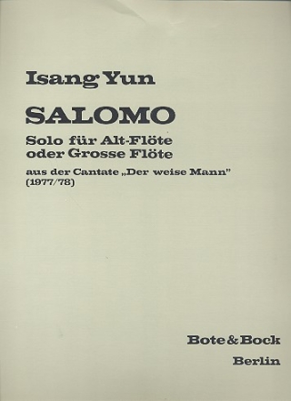 Salomo Solo - aus der Kantate 'Der weise Mann' fr Altflte (groe Flte)