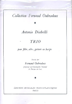 Trio pour flute, alto, guitare ou harpe 3parts