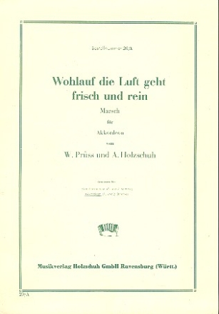 Wohlauf die Luft geht frisch und rein Marsch fr Akkordeon (mit 2. Stimme)