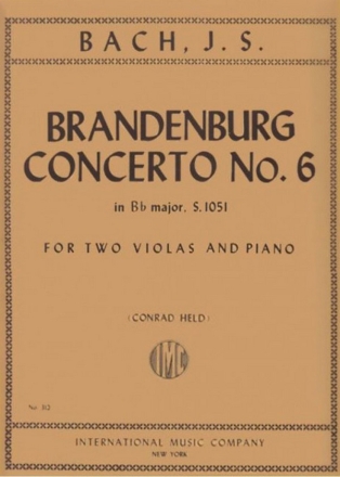 Brandenburg concert Bb major BWV1051 for 2 violas and piano HELD, CONRAD, ED.