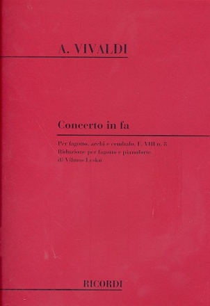 Concerto fa maggiore F.VIII:8 per fagotto, archi e bc Fagott und Klavier