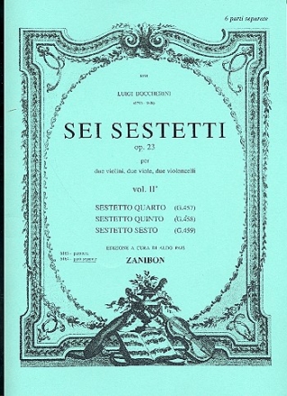 6 sestetti op.23 vol.2 (no.4-6) per 2 violini, 2 viole e 2 violoncelli 6 parti separate