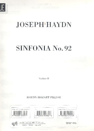 Sinfonie G-Dur Nr.92 Hob.I:92 fr Orchester Violine 2