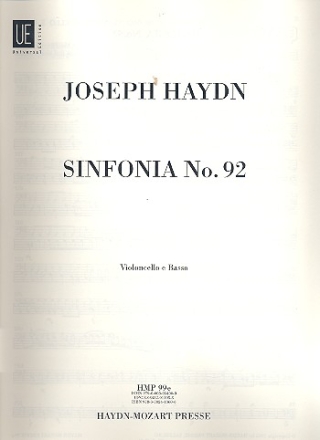 Sinfonie G-Dur Nr.92 Hob.I:92 fr Orchester Cello/Ba