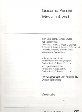 Messa di Gloria fr Soli (TB), Chor und Orchester Violoncello