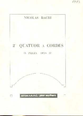 Quatuor a cordes no.2 op.5  partition miniature