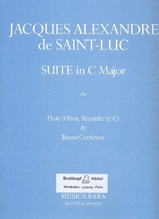 Suite C major for flute (ob, recorder in c) and bc